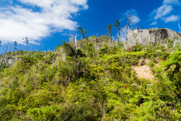 Fototapeta na wymiar La Gran Piedra (Big Rock) in Sierra Maestra mountain range near Santiago de Cuba, Cuba
