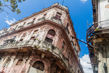 Dilapidated buildings in Old Havana, Cuba