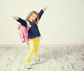 Little girl with schoolbag