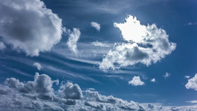 4k Time-lapse photography daytime sky with fluffy clouds video loop