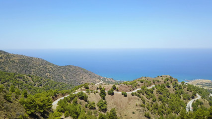 Fototapeta na wymiar Mountain landscape. Island of cyprus Cedar Valley. The flight is high in the sky