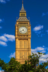 Fototapeta na wymiar The Big Ben clock tower in London, UK.