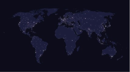 Fototapeta na wymiar Earth's city lights map