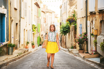 Sweet little girl enjoying summer vacation in Provence. Image taken in Valensole, Alpes-de-Haute-Provence department, France