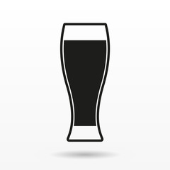 Beer glass icon. Vector illustration.