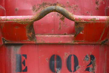 Detail von verwittertem Container