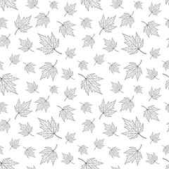 Seamless pattern,background with maple leaves. Vector illustration