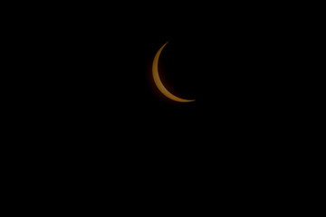 90 percent solar eclipse on cloudy day in Iowa