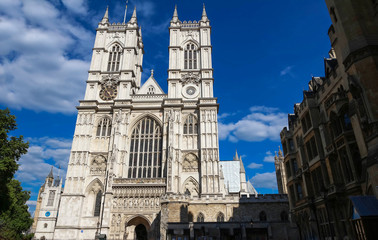 Fototapeta na wymiar Westminster abbey in a sunny day. London.