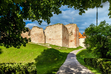 Fototapeta na wymiar Old ancient Bauska castle in Latvia