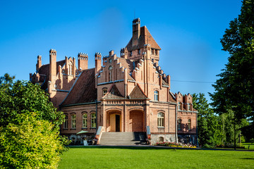 Old Jaunmoku castle in Latvia country
