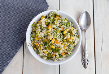 Rice and vegetable salad