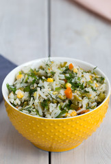 Rice and vegetable salad