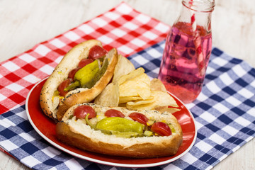 Hot Dogs and Soda Picnic Lunch