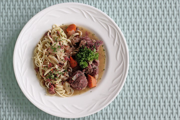spaghetti with pork bone