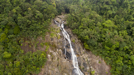 Fototapeta na wymiar Waterfall in the national park of Vietnam Bach Ma.