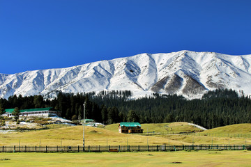 Awesome valley, mountain village landscape. Heaven on earth.