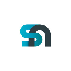 Initial Letter SN Linked Design Logo