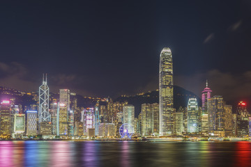 Fototapeta na wymiar Victoria Harbor of Hong Kong city at night