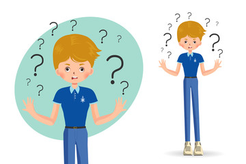 Confused child, shrugging shoulders