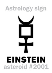 Astrology Alphabet: EINSTEIN, asteroid #2001. Hieroglyphics character sign (single symbol).