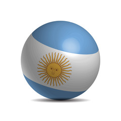 Argentina Flag on a 3d ball