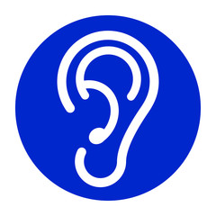 blue ear icon on white background