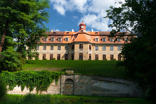 Classic Chateau Rajec nad Svitavou. A French-style classicist chateau built according to the plans of the French architect Isidor Amand Canavel. South Moravia, Czech Republic.
