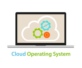 cloud OS operating system laptop online internet concept computer engineering gear