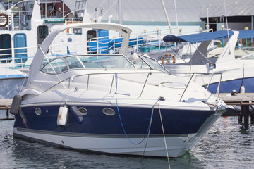 Motor boat fast for walking