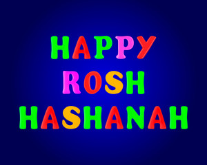 Happy Rosh Hashanah banner. 3d. Stock - Vector illustration