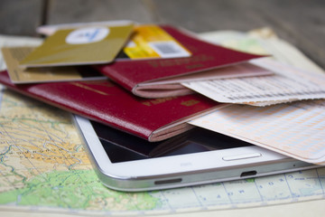 passport, card and tickets are on your tablet