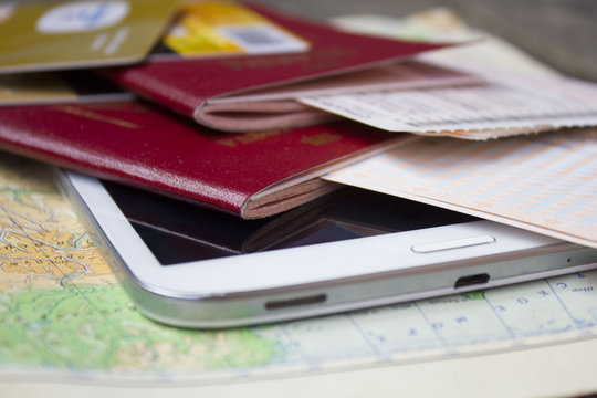 passport, card and tickets are on your tablet