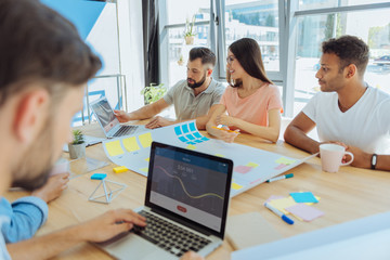 Enthusiastic young people organizing a startup