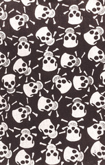 Cotton cloth with a pattern of skulls and bones