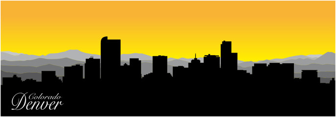Silhouette of Denver the capital of Colorado