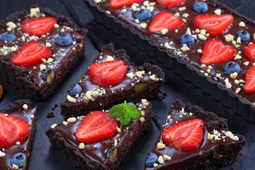 delicious sweet no bake Chocolate tart