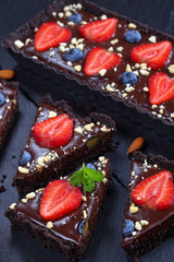 delicious sweet no bake Chocolate tart