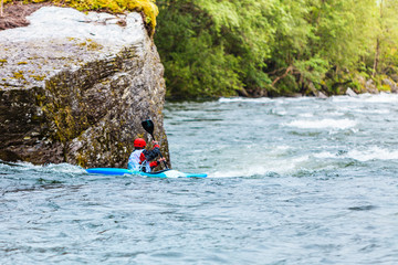 Extreme white water mountain canoeing