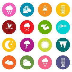 Weather icons many colors set