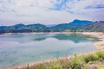Beautiful reservoir scenery in summer