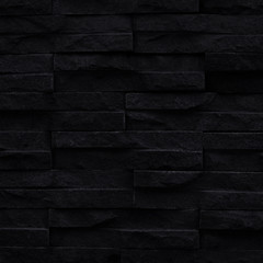 black brick wall for background and design.