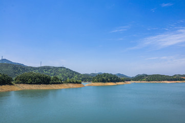 Beautiful reservoir scenery in summer