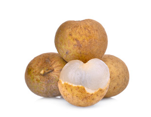 longan, tropical fruit isolated on white background