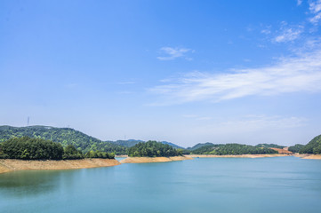 Beautiful reservoir scenery in summer
