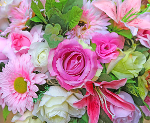 Artificial Flowers background.
