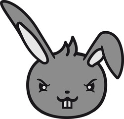 cool gesicht kopf böse gemein beleidigen fuck you off kaninchen hase klein süß niedlich