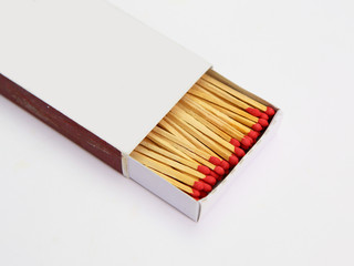 matchbox opened on white background.