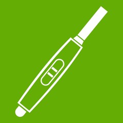 Pregnancy test with positive pregnant icon green