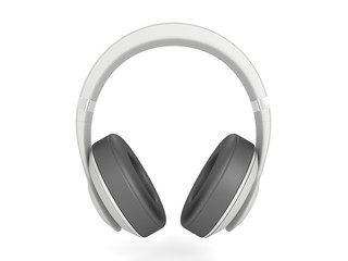 3d render isolated headphones gray.